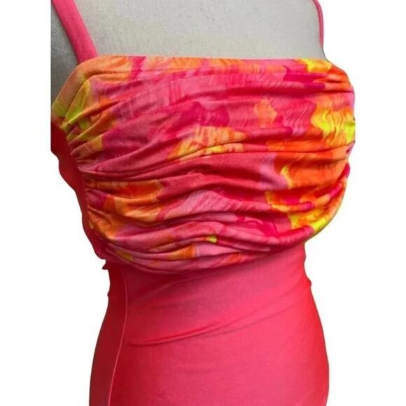 Vintage La Blanca Bright Pink One-Piece Swimsuit – 1980s–90s Y2K Swimwear - Picture 4 of 9